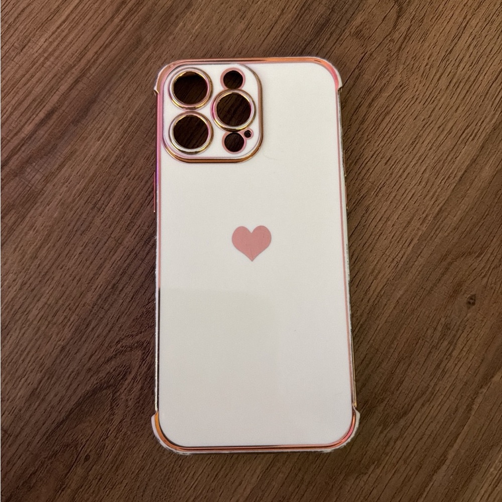 Heart Design Phone Case - Pink and White